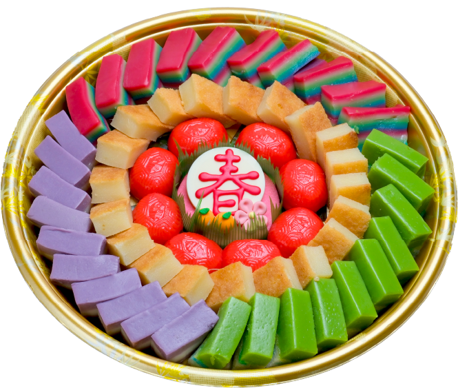 ASSORTED NONYA KUEHS <br>  Colourful nostalgic sweets, perfect for sharing